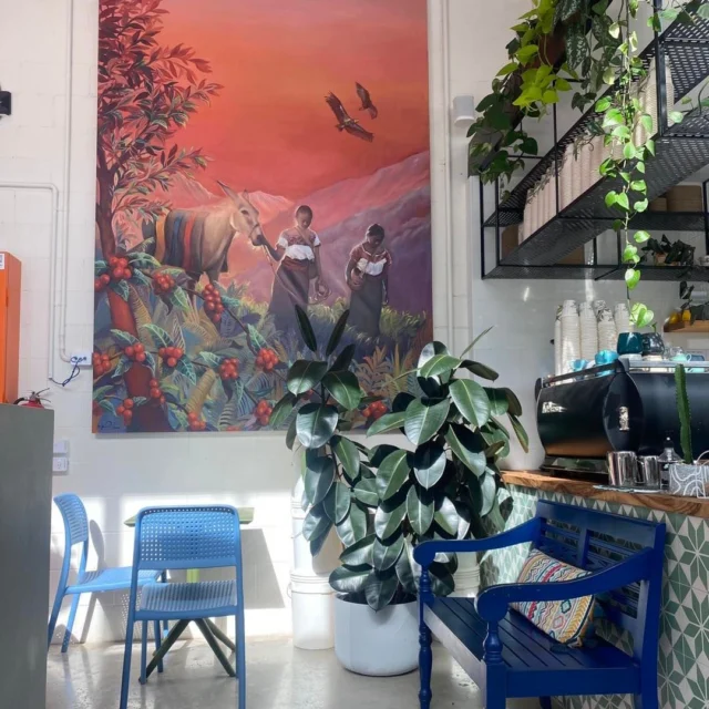 That’s a wrap for the week at our Maroochydore City Hall café! We’re taking a break for the weekend but will be back on Monday from 7 AM to 2 PM. We might be biased, but we think our space is absolutely stunning ✨

A huge shoutout to our talented friend Jess Leclerq from @artschool.co for the incredible mural that brings a nostalgic touch of our traditional Colombian coffee mountain landscape 🎨

Can’t wait to welcome you back! ☕️🐴