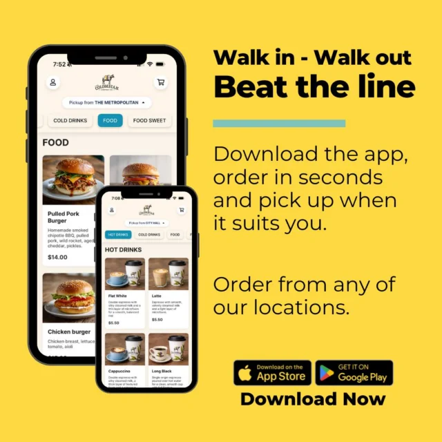 Great news 🐴

Our new ordering app is live!

Beat the line without trying. Order on the way to work, during the school drop off run or when the office suddenly needs ten coffees and a stack of food. Open the app, choose your closest Colombian Coffee Co. café and your order will be ready when you get there.

Perfect for big office rounds, catering, group orders or just making your morning easier 💃🏽

Download it on the App Store or Google Play, pick any of our five cafés and your first coffees are on us once you sign up.  Just search The Colombian Coffee Co.

Walk in, walk out. Game changer for busy mornings. ☕📱